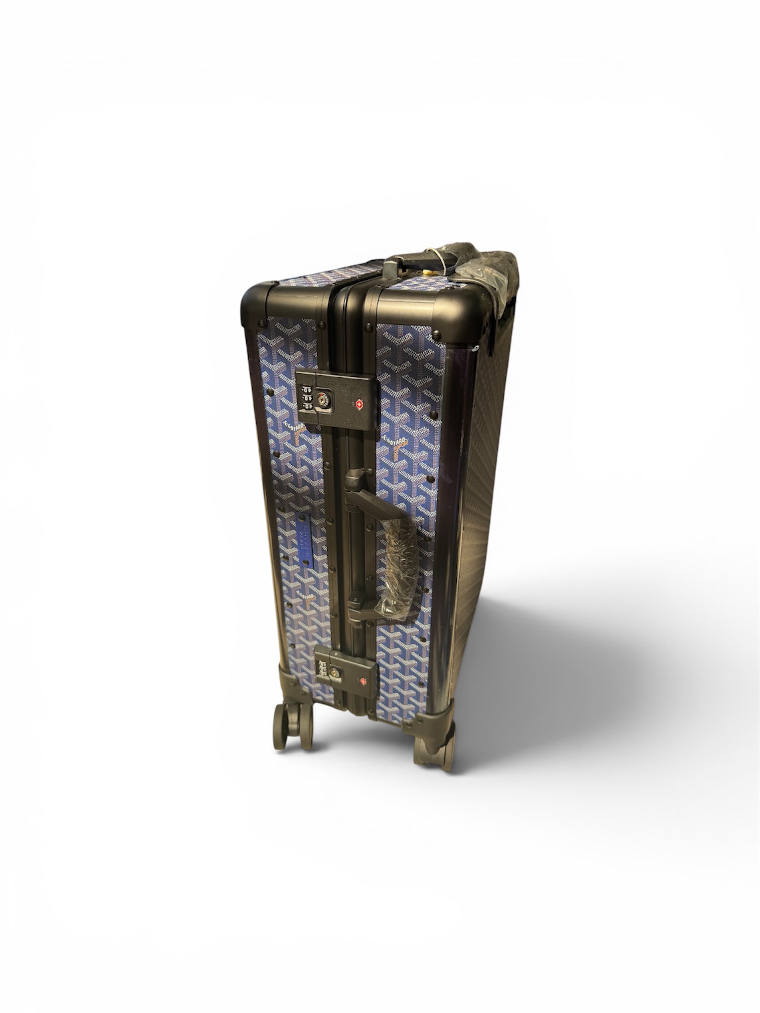 Goyard Hard-Shell Rolling Suitcase – Blue