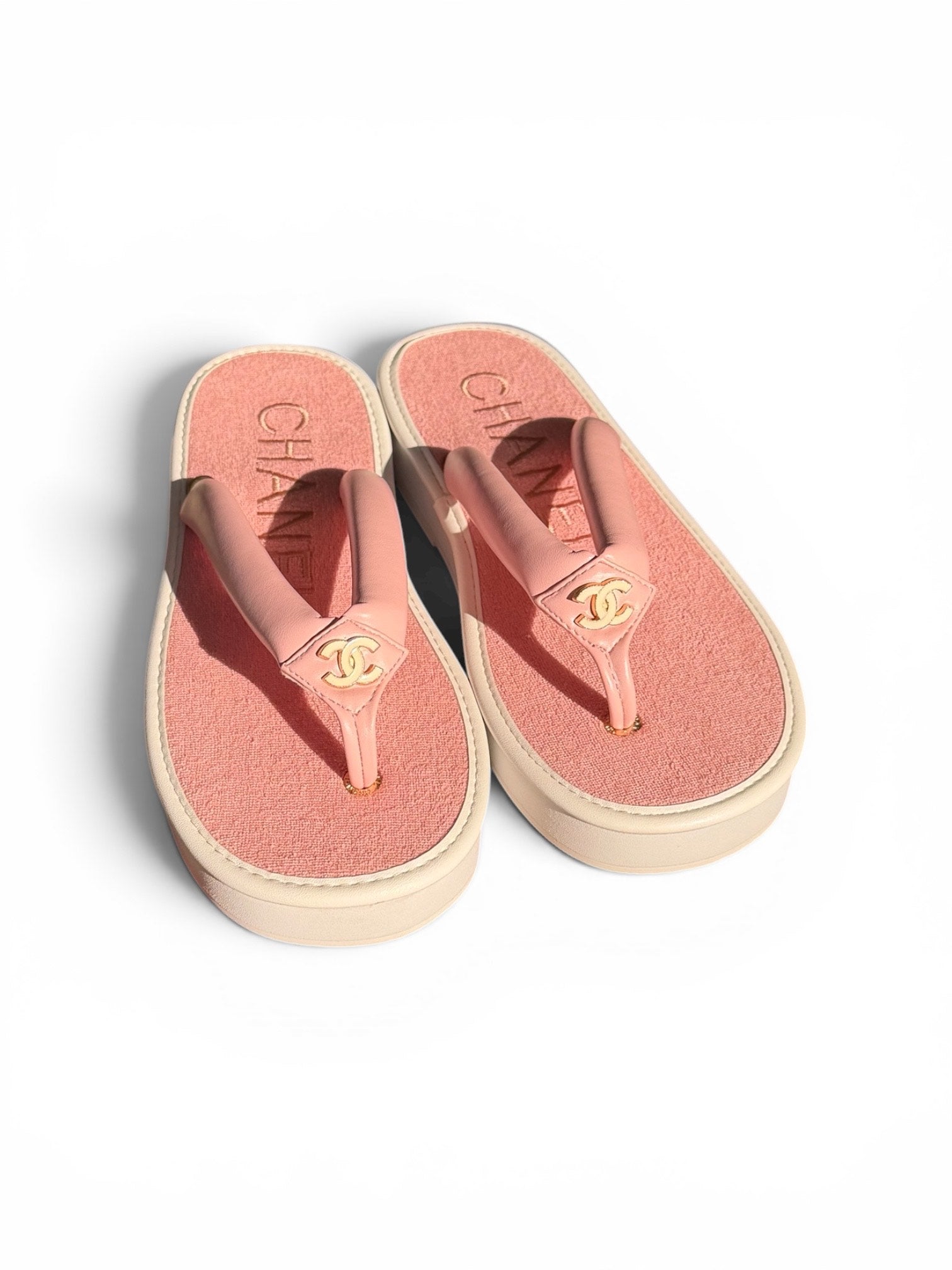 Chanel CC thong sandals